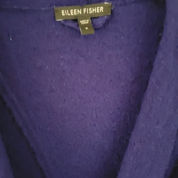 EILEEN FISHER ~ Boiled Merino Wool JACKET Seamed Asymmetric DEEP BLUE ~ S - Picture 2 of 4